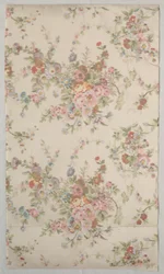 Seta stampata con disegno floreale, fine 1800