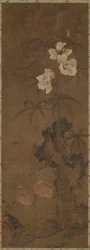 Quaglia e fiori, dinastia Yuan o Ming, XIV secolo
