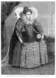 La regina Elisabetta vestita per il ringraziamento reale per la sconfitta dell