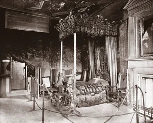 Camera da letto della regina Maria a Holyroodhouse, Edimburgo, Scozia, 1894