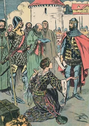La regina Filippa implora per gli uomini di Calais, c1907