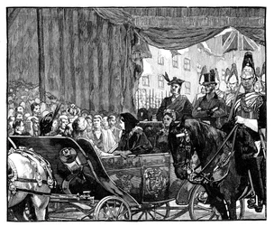 La Regina Vittoria apre il Ponte Blackfriars, Londra, 1869