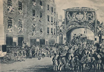 Ingresso della Regina Vittoria nella città sulla sua strada verso la Guildhall, 9 novembre 1837, 1948