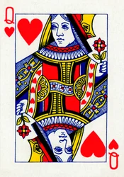 Regina di cuori da un mazzo di carte da gioco Goodall & Son Ltd., c1940