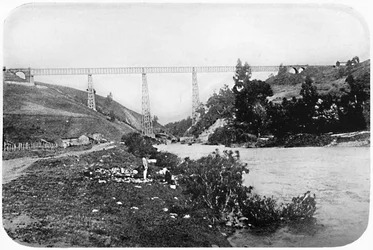 Ponte ferroviario sul fiume Malleco, Arucania, 1911