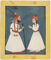 Raja Shamsher Sen con un giovane, 1760-70