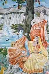 Rama, Sita e Laxman. Pashupatinah, Kathmandu, Nepal