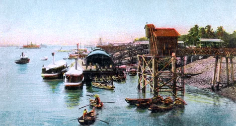Porto di Rangoon, Myanmar, c1900