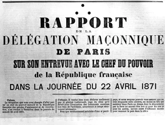 Rapporto della Delegazione Massonica, dai manifesti politici francesi della Comune di Parigi