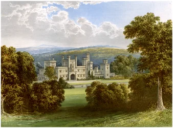 Castello di Ravensworth, contea di Durham, residenza del conte di Ravensworth, c1880