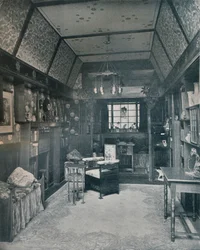 Sala di lettura progettata da H Novack e realizzata da J. W. Muller, c1899