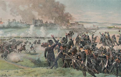 Ricomparsa di Napoleone sul campo prima di Ratisbona, 1809