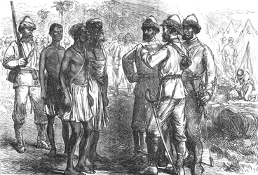 Ricevimento degli ambasciatori del re Koffee nel campo inglese, c1880