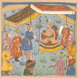Ricevimento di un Ambasciatore Persiano da parte di un Principe Mughal, inizio XVII secolo