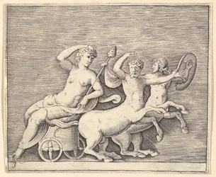 Figura femminile reclinata su un carro trainato da due centauri, pubblicato ca. 1599-1622
