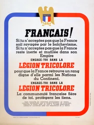 Poster di reclutamento per la Legione Tricolore Francese di Vichy, 1942