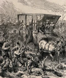 Salvataggio dei soldati russi feriti dal campo di battaglia, ca 1878