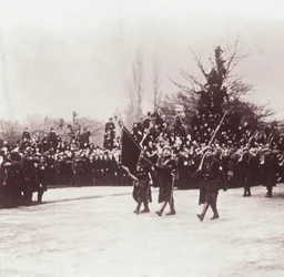Ritorno dei belgi a Liegi, Belgio, c1914-c1918