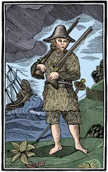 Robinson Crusoe, taglio di chapbook, XVIII secolo, 1964