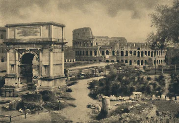 Roma - Arco di Tito - Il Colosseo, 1910