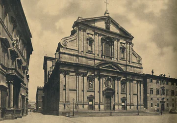 Roma - Facciata della Chiesa del Gesù, di Giacomo della Porta, 1910