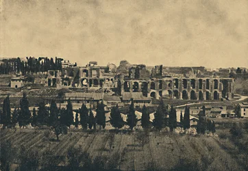 Roma - Grandi resti delle sottostrutture del palazzo di Settimio Severo, 1910