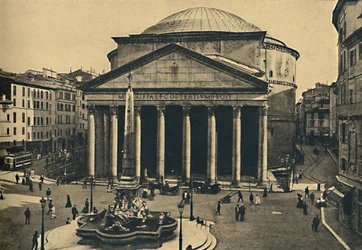 Roma - Pantheon di Agrippa e Fontana della Rotonda, 1910