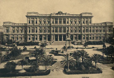 Roma - Prati di Castello. Nuovi tribunali di Calderini e statua di Cavour, 1910