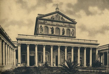 Roma - Facciata principale della Basilica di San Paolo fuori le mura, 1910