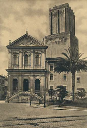 Roma - Via Nazionale. Chiesa di Santa Caterina e Torre delle Milizie, 1910