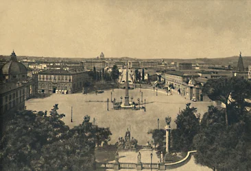 Roma - Vista dal Giardino del Pincio: Piazza del Popolo, 1910
