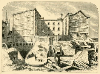 Resti romani trovati a Billingsgate, c1872