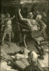 Soldati romani che incendiano il Tempio di Gerusalemme