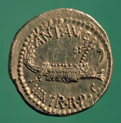 Moneta romana, Denario legionario di Marco Antonio, 32-1 a.C.