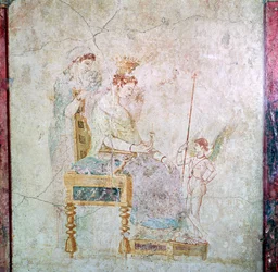 Affresco romano di Afrodite, Eros e una delle Grazie, I secolo