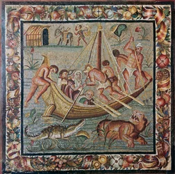 Mosaico romano di un traghetto, I secolo