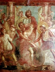 Affresco romano di Achille nascosto a Sciro, Casa dei Dioscuri, Pompei