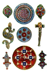 Ornamenti smaltati romano-britannici, I-II secolo d.C.