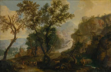 Paesaggio romantico con figure