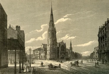 Cappella e scuole di Rowland Hill, Westminster Bridge Road, c1878