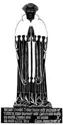 Rubbing di un ottone inciso medievale, 1481 1901