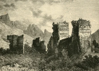 Rovine delle antiche mura della città, Antiochia, 1890