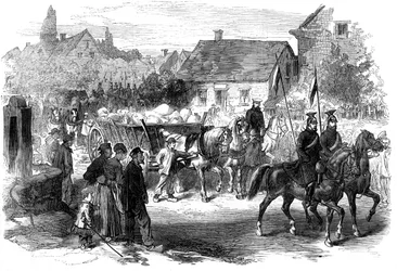 Lancieri russi che portano provviste, 1870
