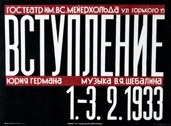Poster teatrale russo, 1933