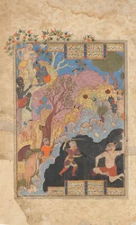 Rustam uccide il Div Bianco, Folio da un Shahnama Libro dei Re
