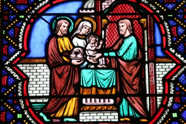 Chiesa del Sacro Cuore. Vetrata. La Presentazione di Gesù al Tempio