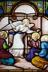 Cattedrale di Saint-Corentin, Quimper vetrata: apparizione a San Pietro, Quimper, Francia