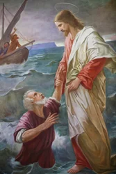 Chiesa di San Grat, Dipinto, Pietro camminò sull