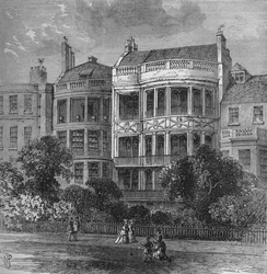 Casa di Samuel Rogers, fronte del Green Park, Westminster, Londra, c1854