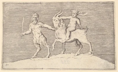 Satiro che guida una capra su cui cavalca un bambino, pubblicato ca. 1599-1622